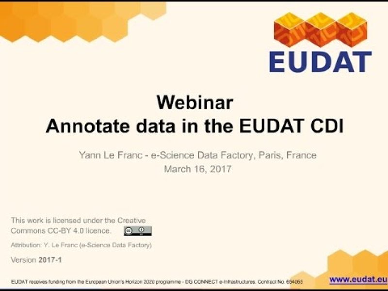 Embedded thumbnail for EUDAT Webinar &quot;Organise, retrieve and aggregate data using annotations with B2NOTE&quot;